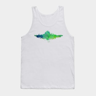 Los Angeles City Skyline - Watercolor Green, blue Tank Top